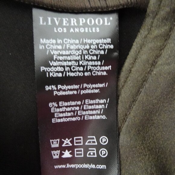 Liverpool Faux Suede Moto Jacket Women’s Plus Size 1X Green Gray Zipper New - Picture 10 of 12